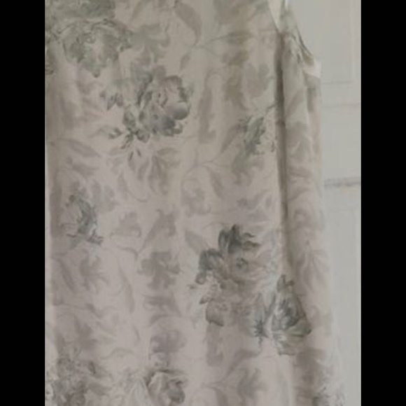 Kay Unger Green Gray Silk Printed Floral Formal maxi Green Cocktail HTF - Picture 1 of 15